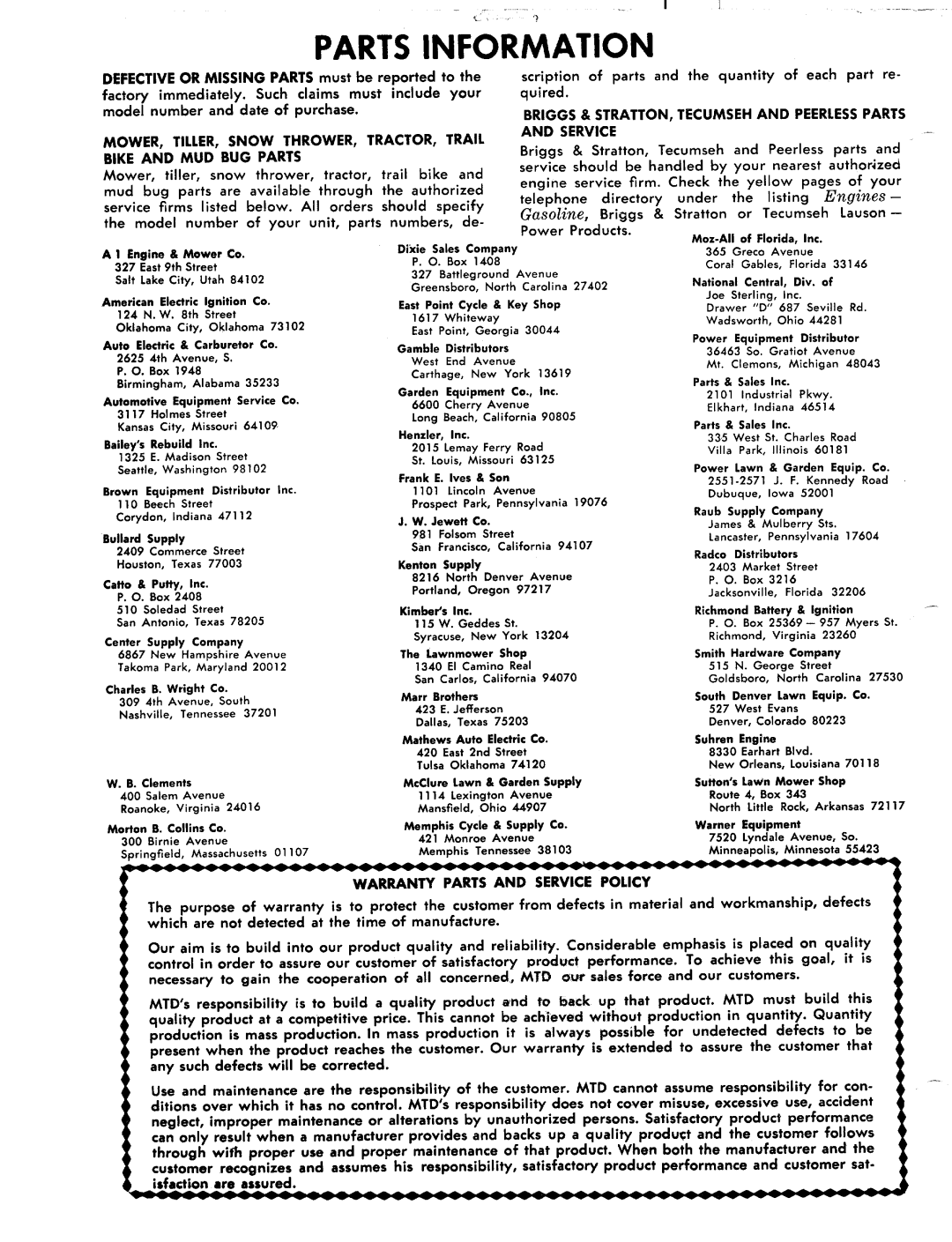 MTD 113-070, 113-060 manual 