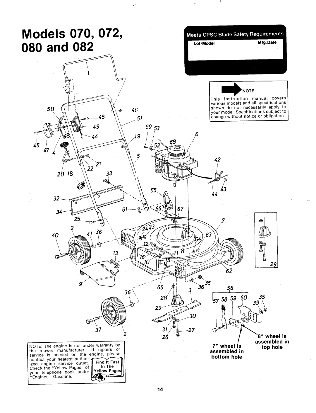 MTD 113-082A, 113-072A, 113-080A, 113-070A manual 