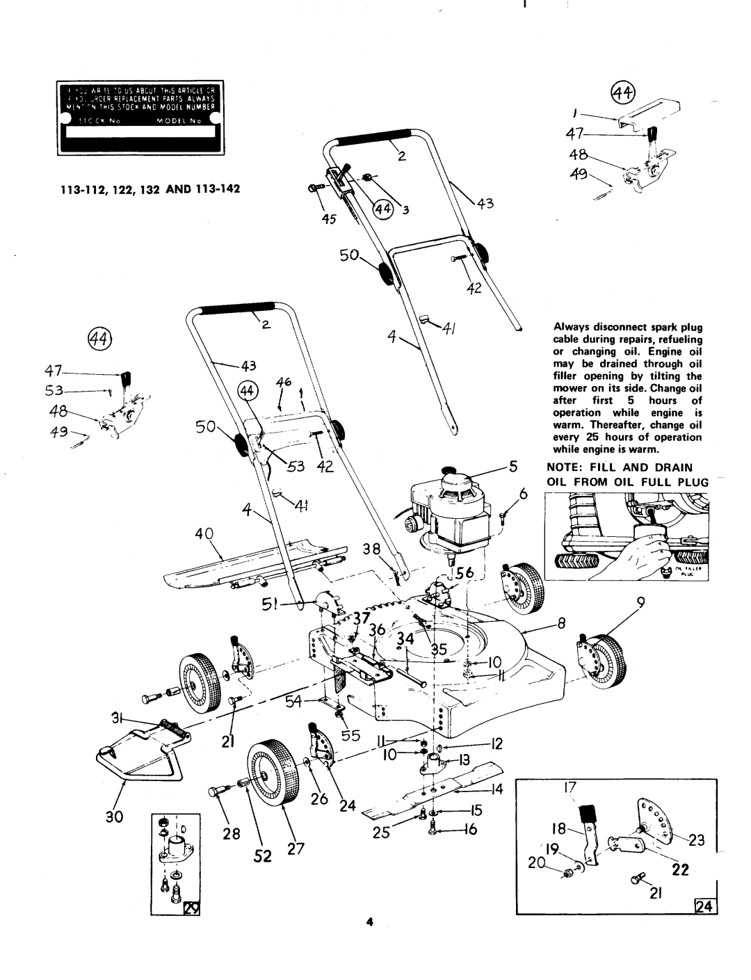 MTD 113-112, 113-132, 113-122, 113-142 manual 