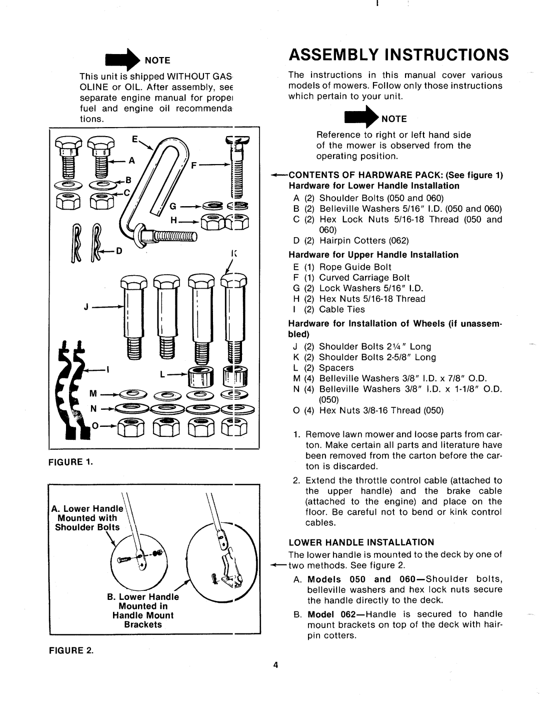 MTD 114-062-000, 114-060-000, 114-050-000 manual 