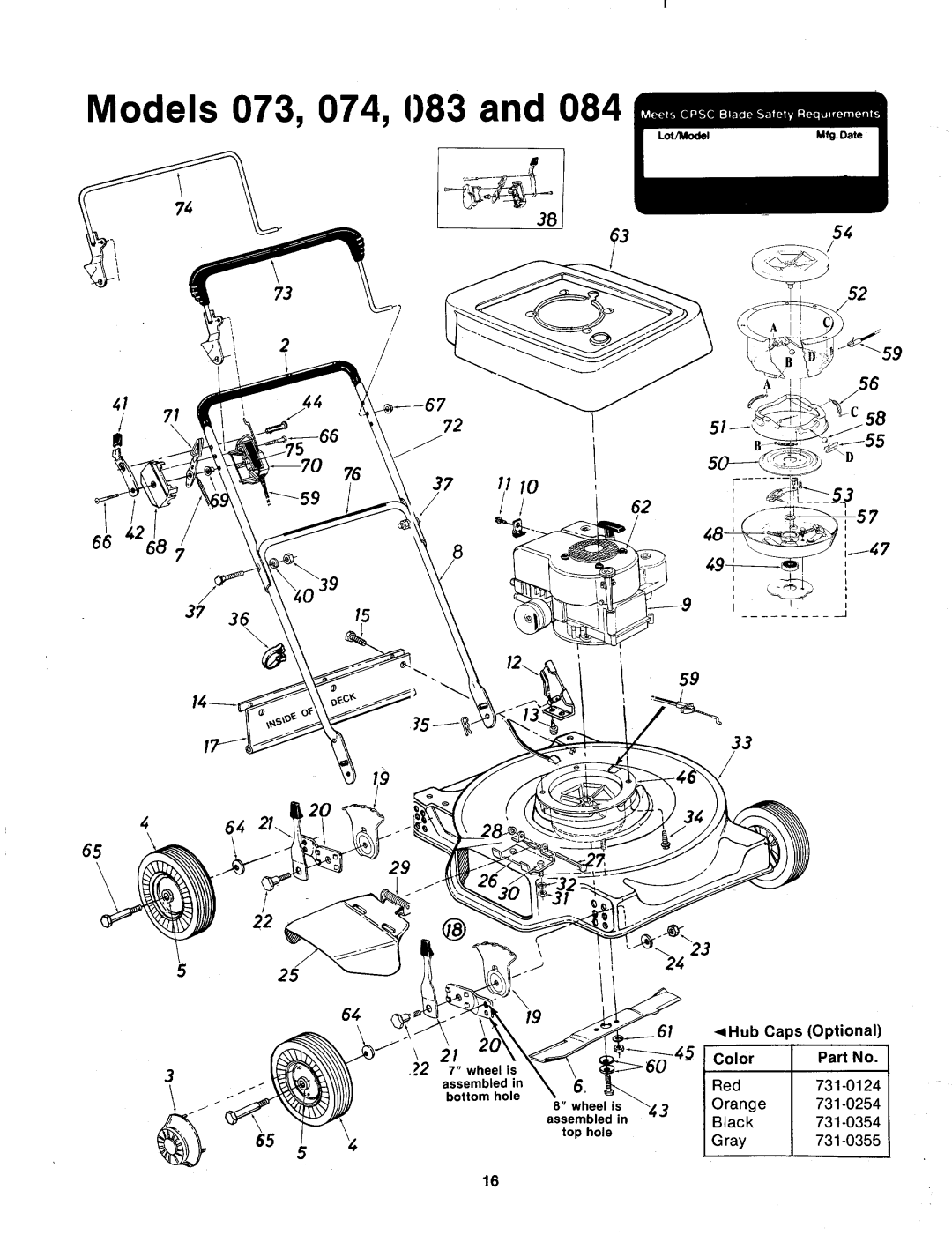 MTD 114-074-000, 114-073-000, 114-083-000, 114-084-000 manual 