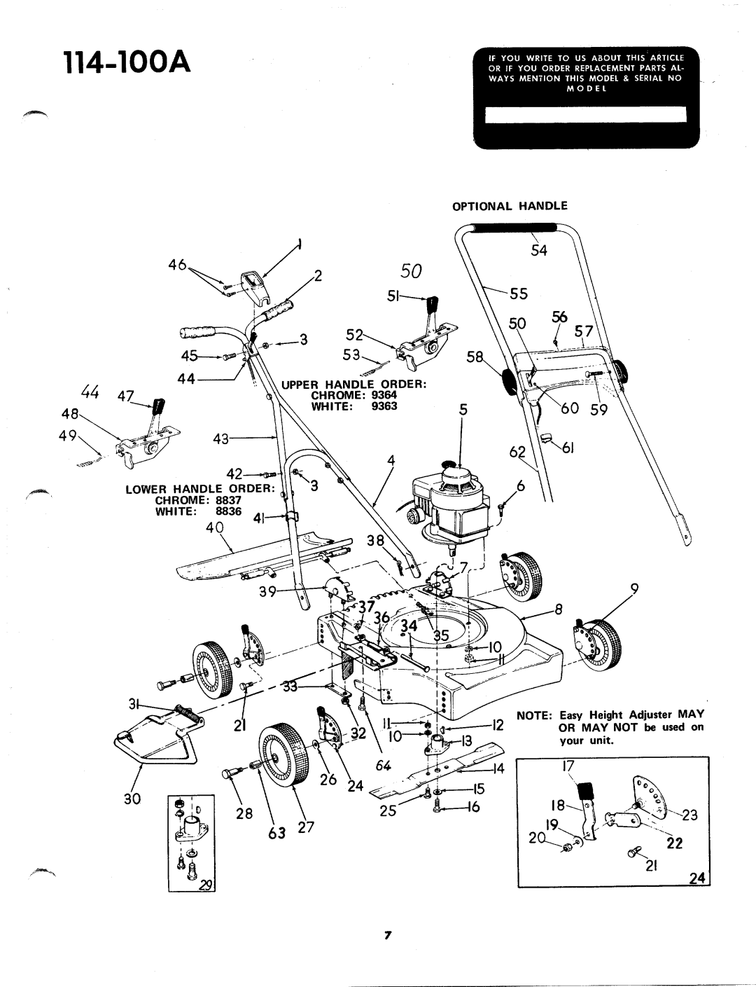 MTD 114-100A manual 