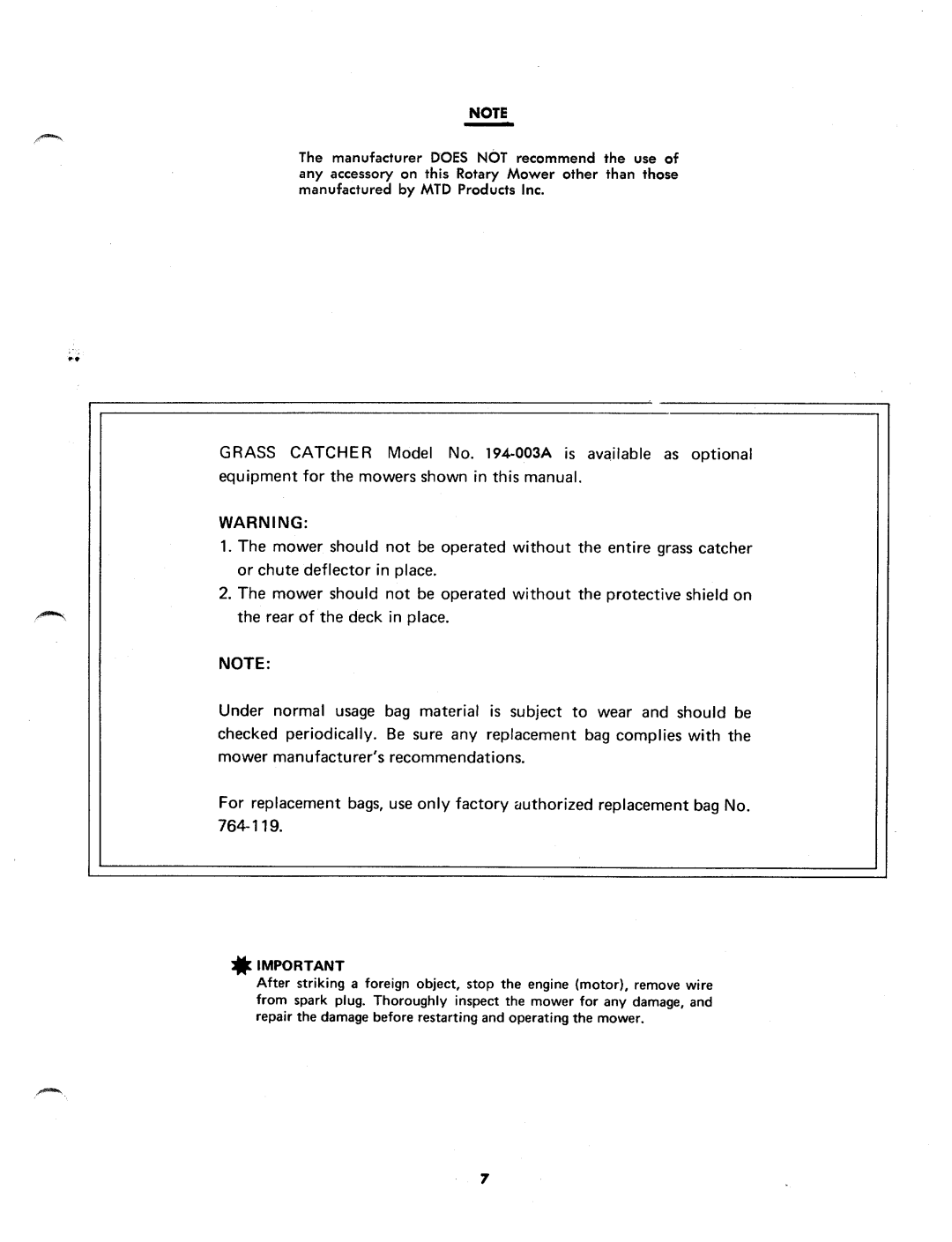 MTD 114-142AA, 114-132A, 114-122A, 114-112A manual 