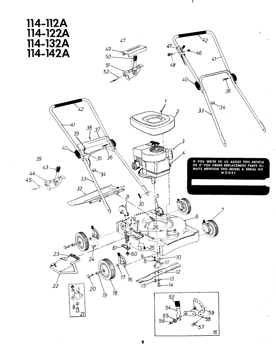 MTD 114-132A, 114-122A, 114-112A, 114-142AA manual 