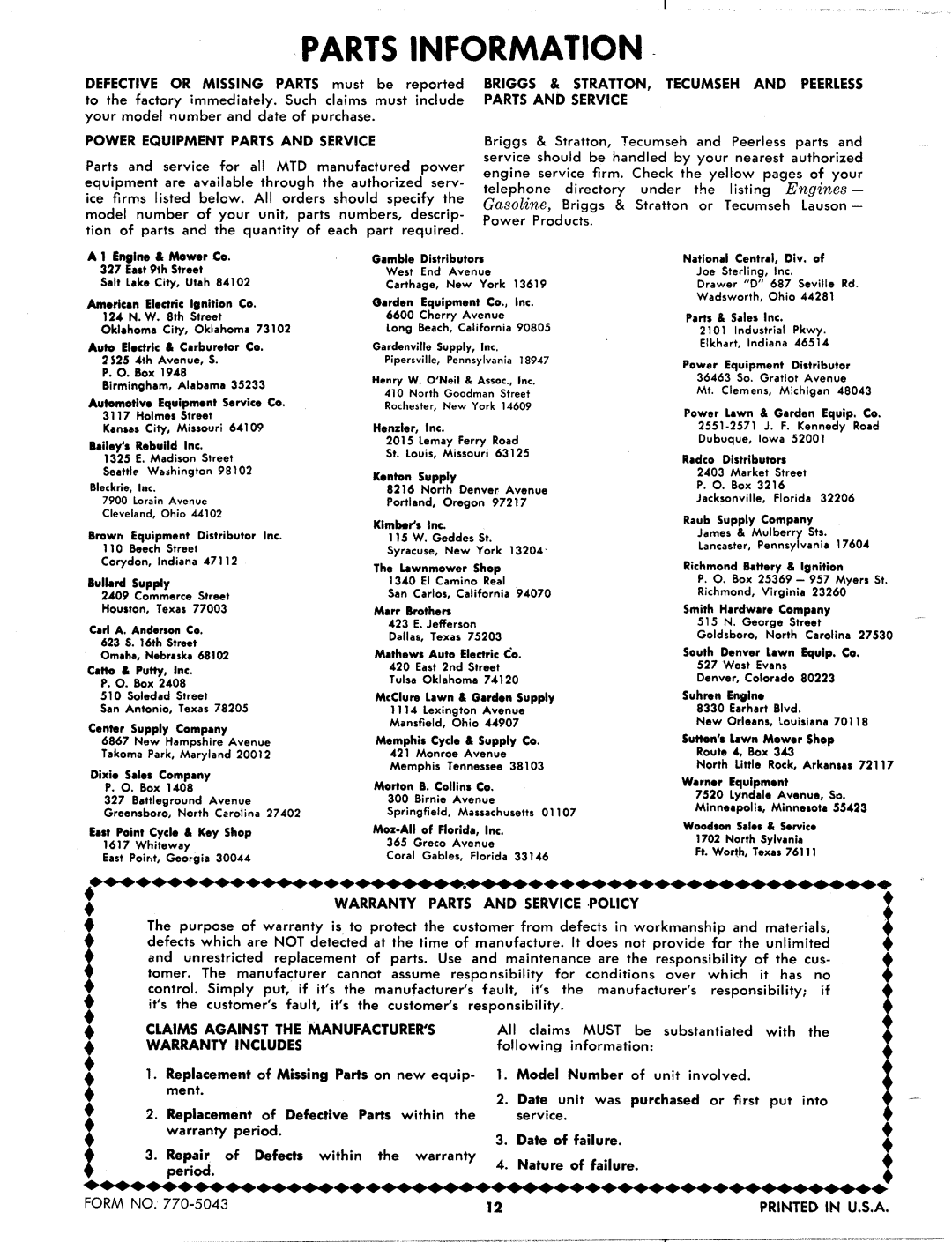 MTD 114-342A manual 