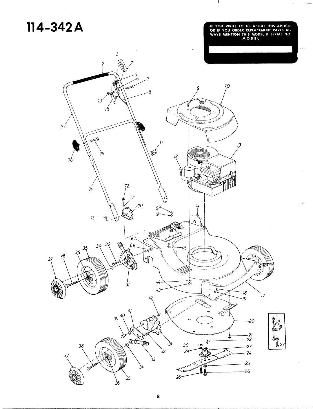 MTD 114-342A manual 