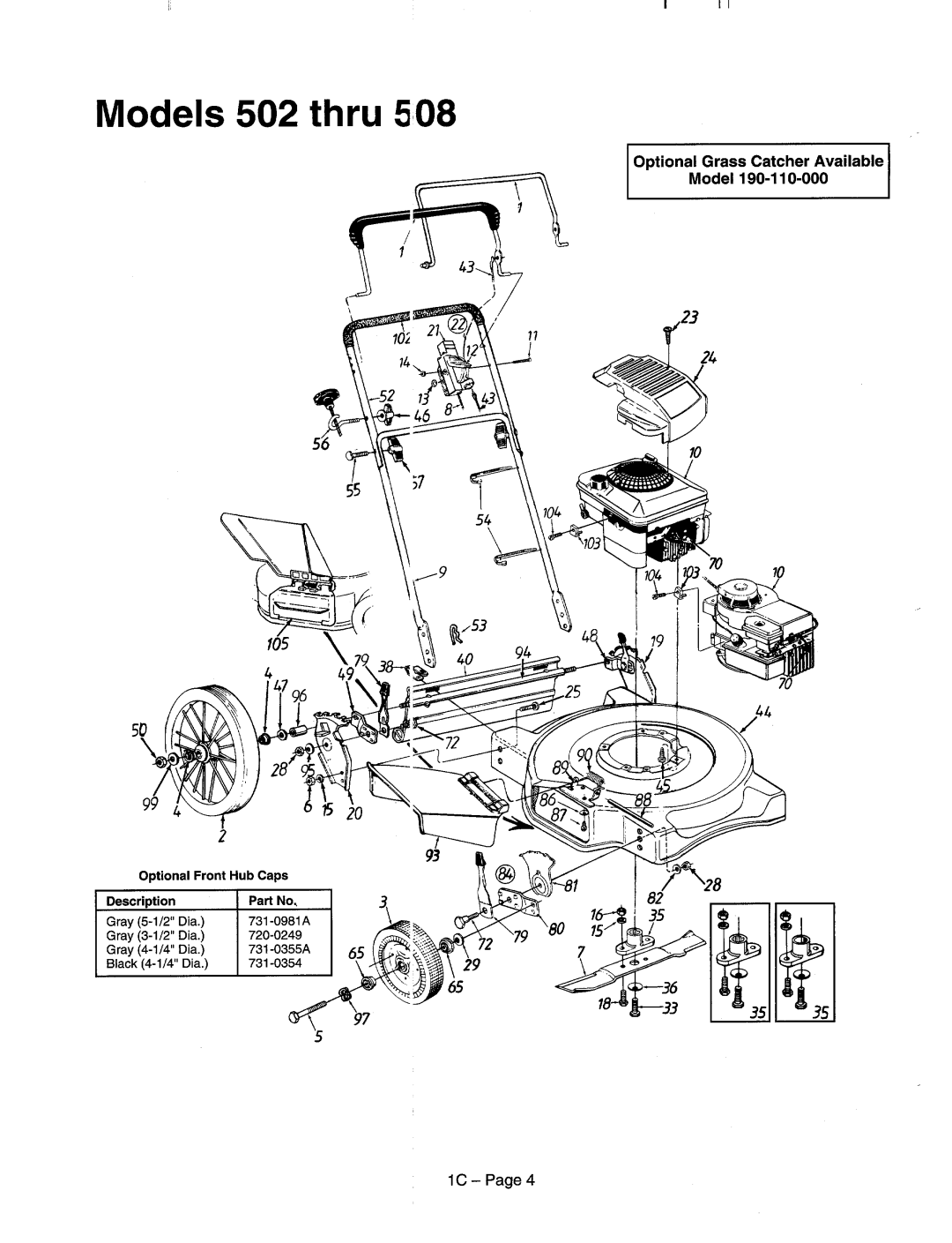 MTD 114-502A000 thru 114-508H000, 114-410A000 thru 114-428G000, 114-515A000 thru 114-518D000 manual 