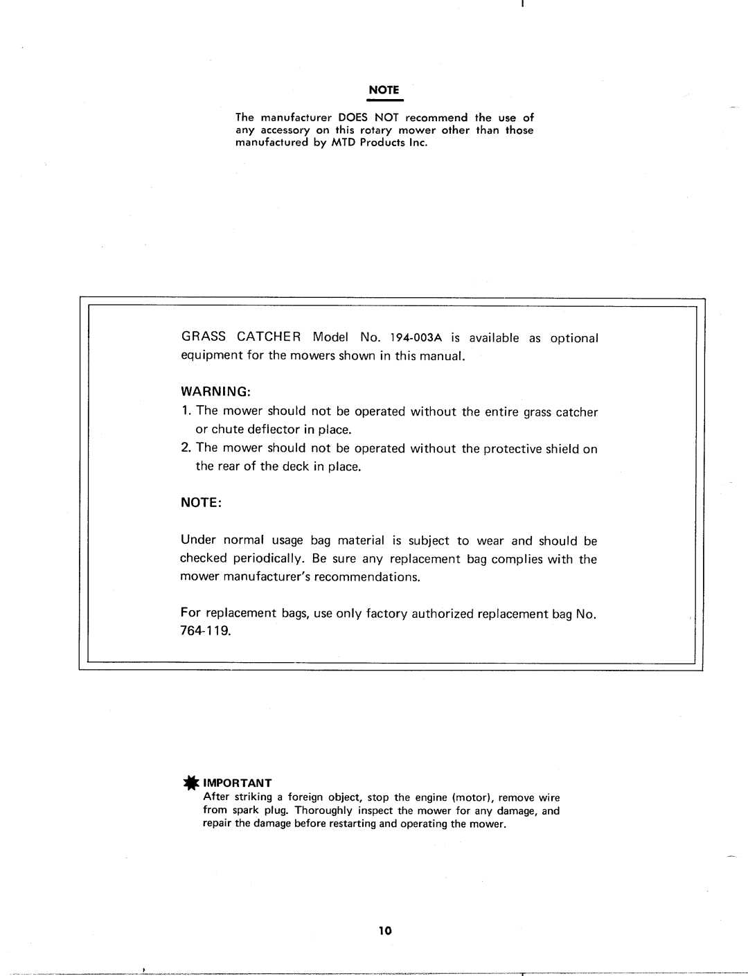 MTD 114-500A manual 