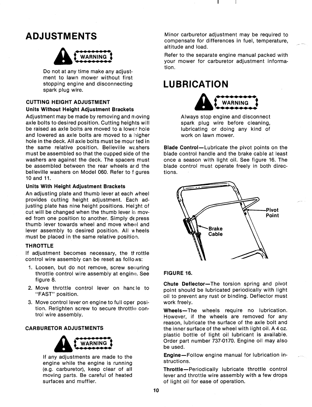 MTD 115-062-000, 115-060-000, 115-020-000 manual 