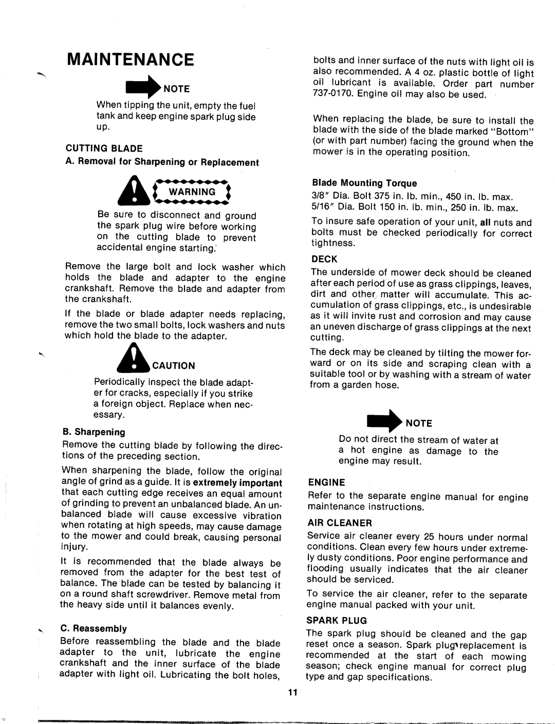 MTD 115-020-000, 115-060-000, 115-062-000 manual 