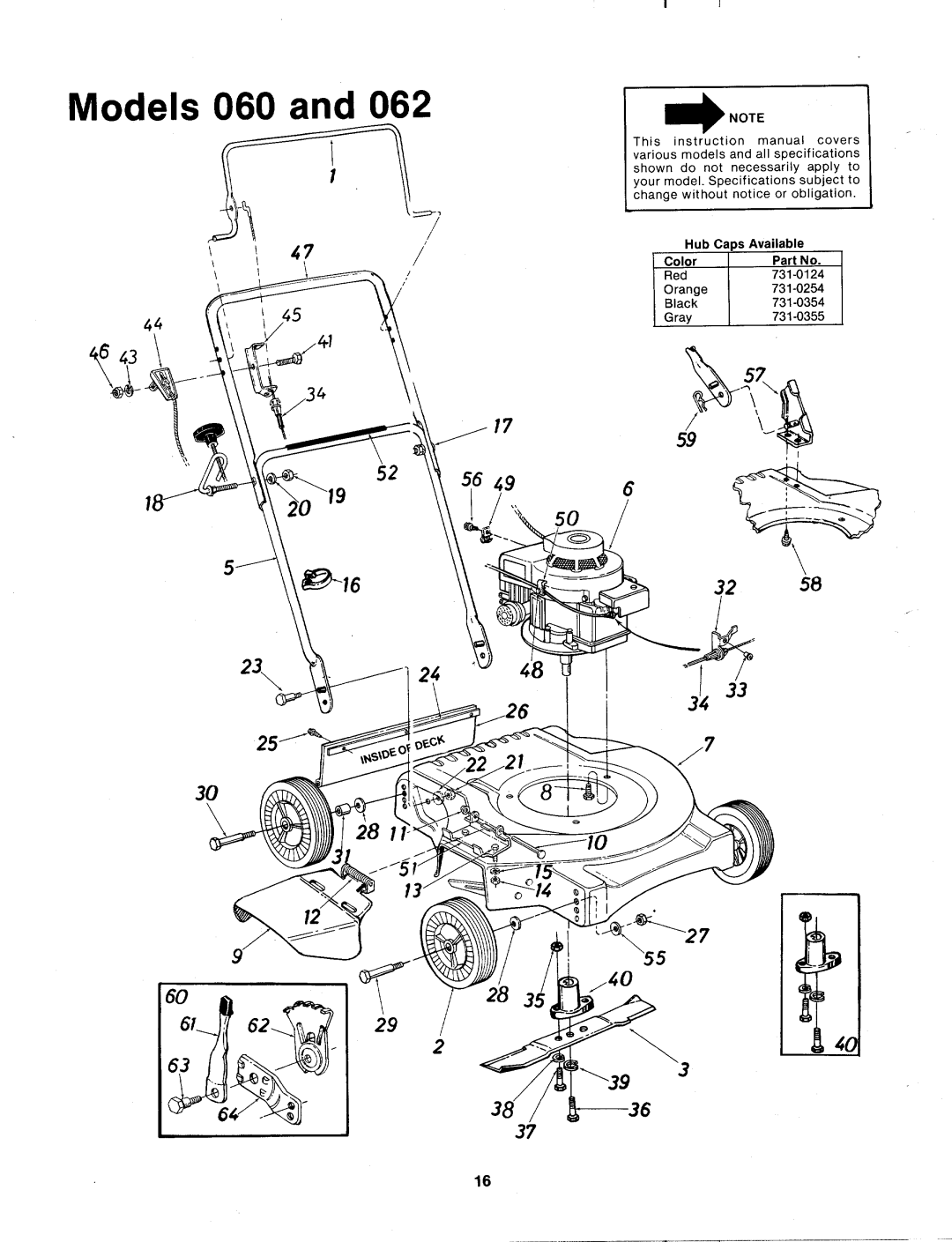 MTD 115-062-000, 115-060-000, 115-020-000 manual 