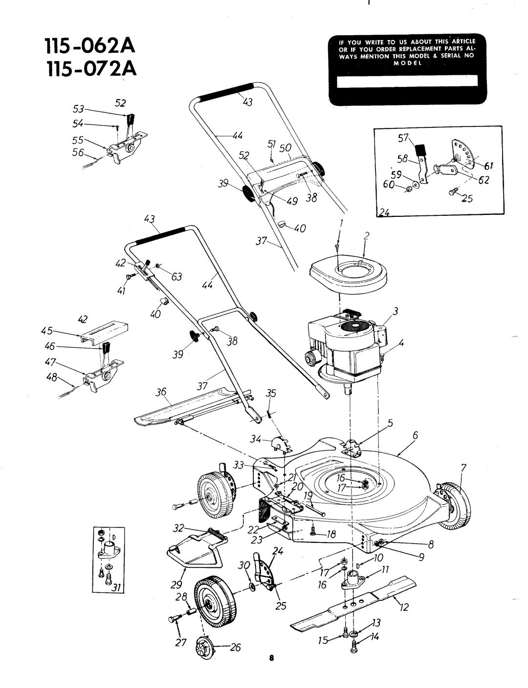 MTD 115-062A, 115-072A manual 