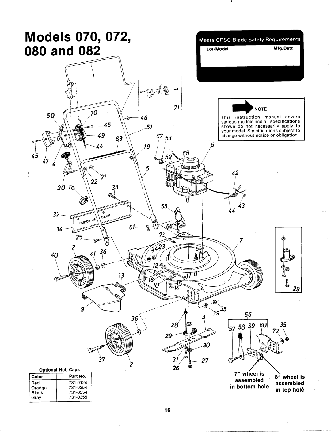 MTD 115-072-000, 115-080-000, 115-082-000, 115-070-000 manual 