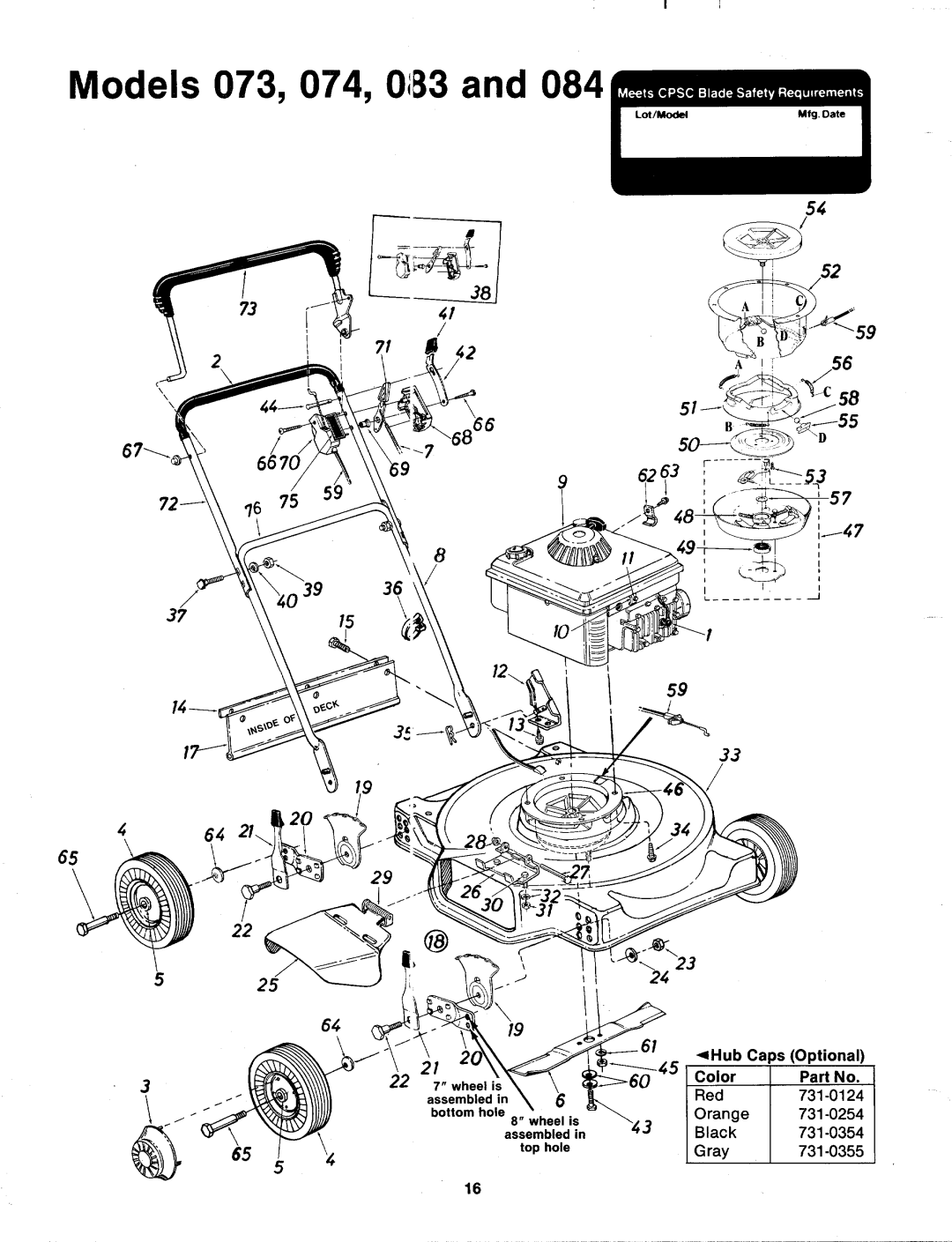 MTD 115-084-000, 115-083-000, 115-074-000, 115-073-000 manual 