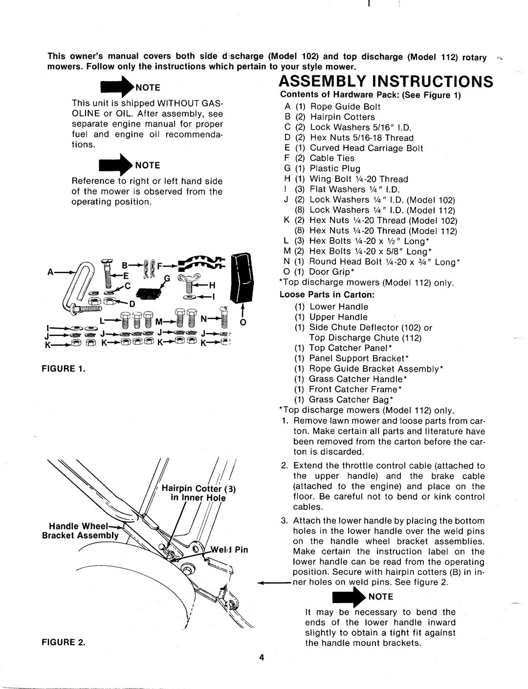 MTD 115-102-000, 115-112-000 manual 