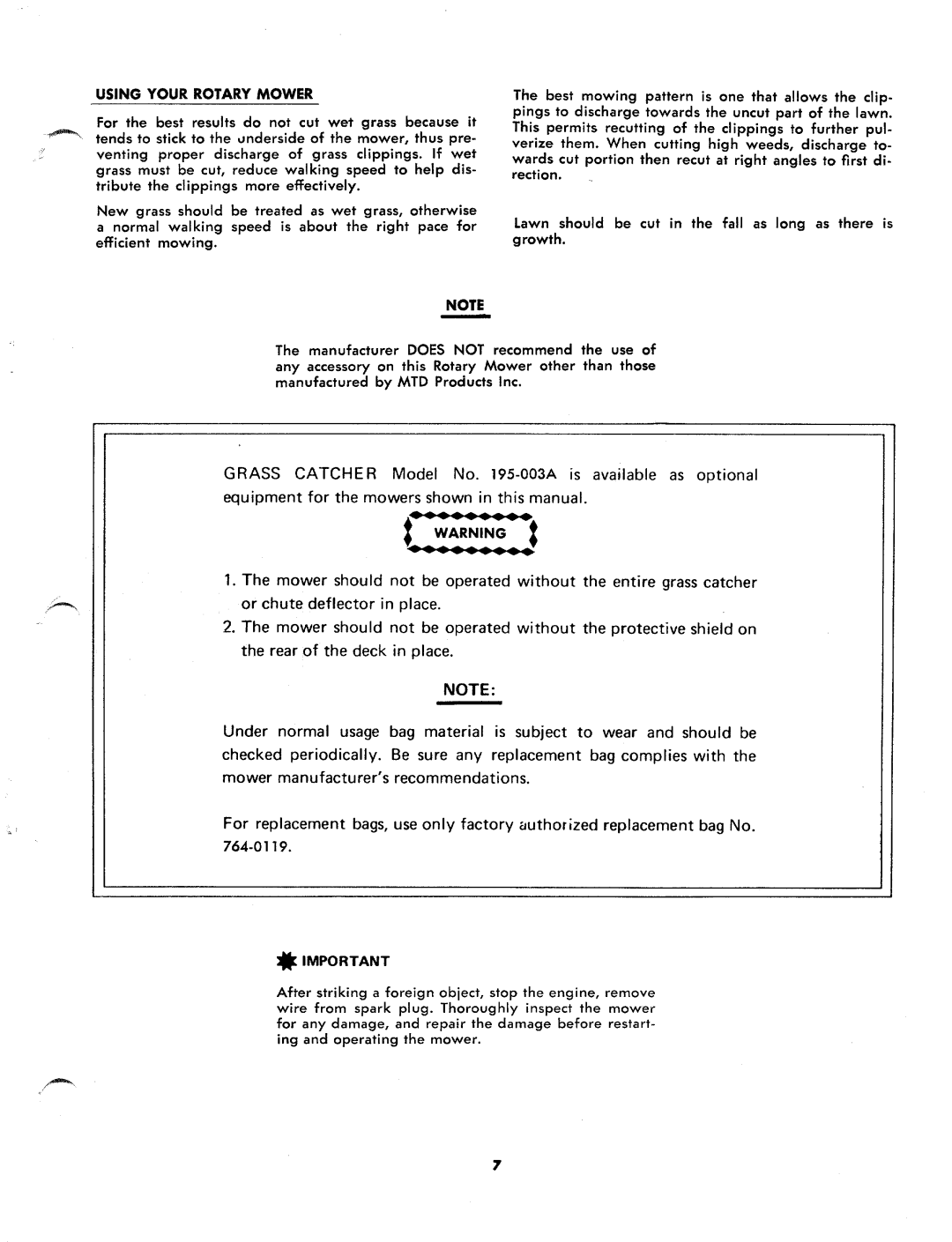 MTD 115-142A, 115-122A, 115-112A, 115-132A manual 