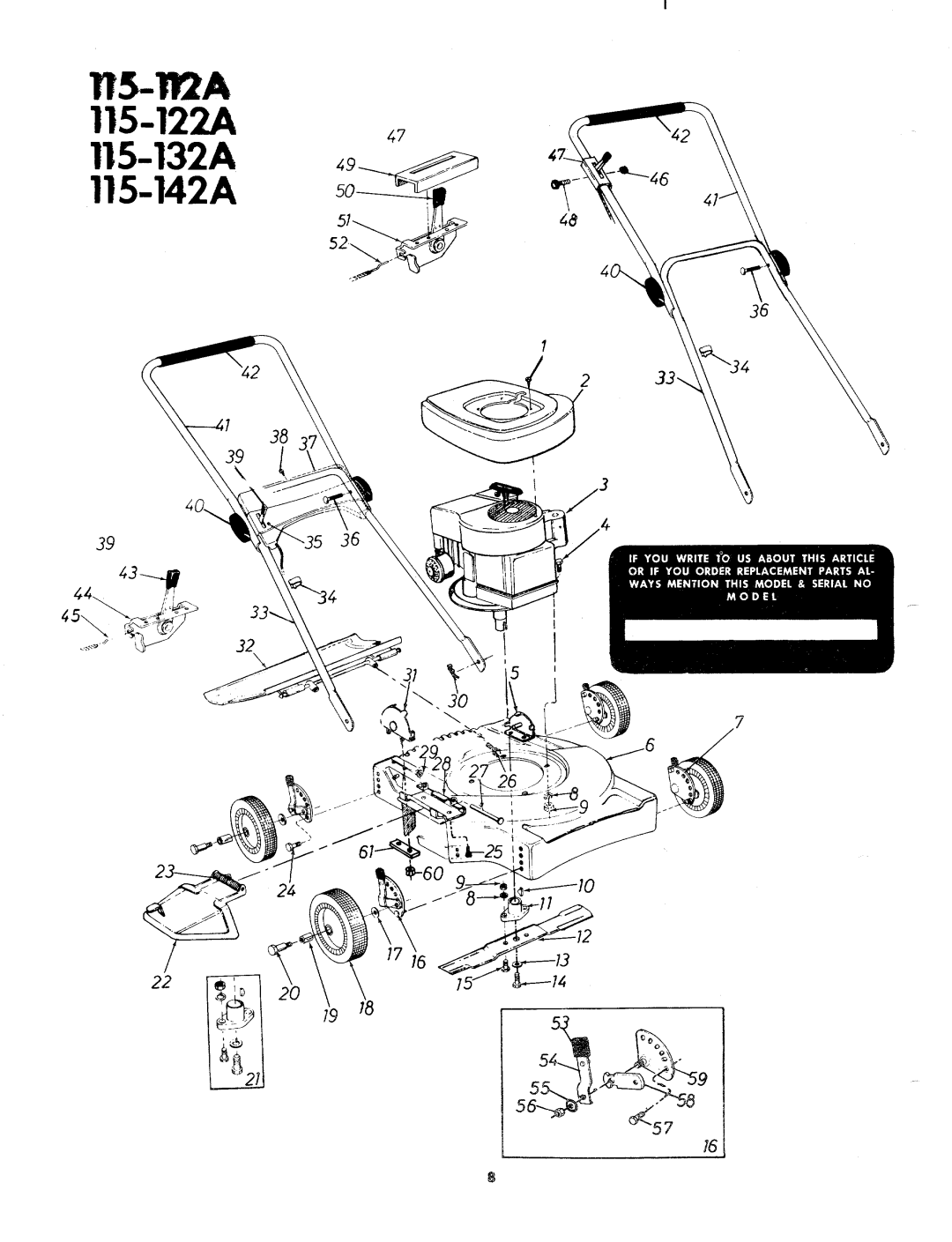 MTD 115-122A, 115-112A, 115-132A, 115-142A manual 