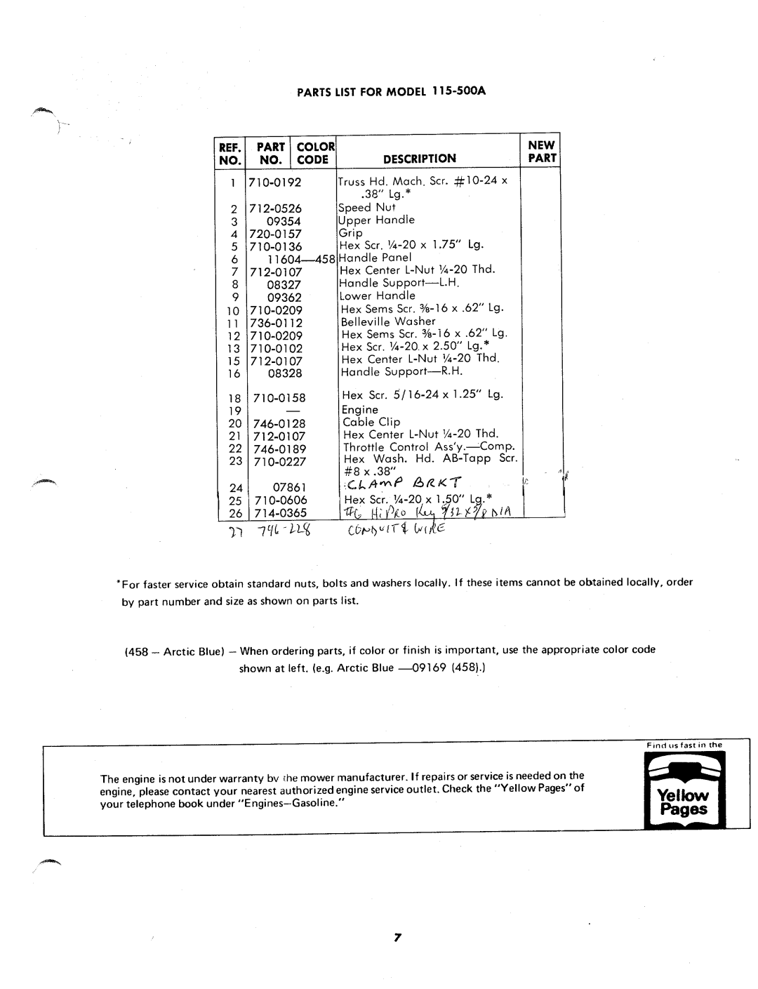 MTD 115-500A manual 