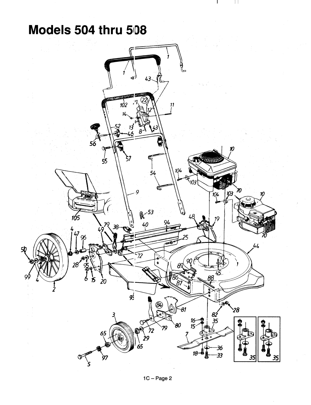 MTD 115-515A000, 115-518G000, 115-504A000 thru 115-508R000, 115-733A000 thru 115-738R000 manual 