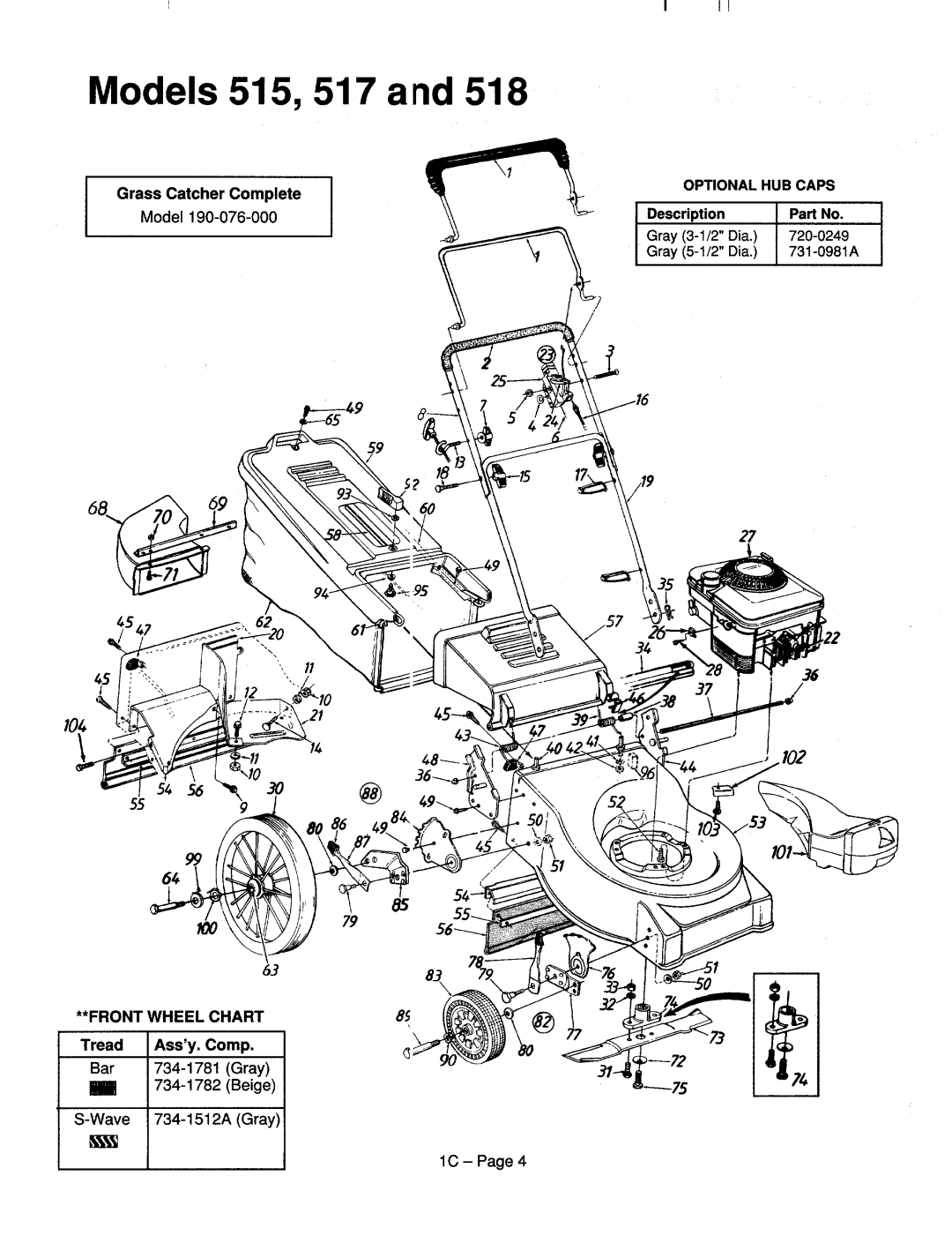 MTD 115-515A000 thru 115-518G000, 115-504A000 thru 115-508R000, 115-733A000 thru 115-738R000 manual 