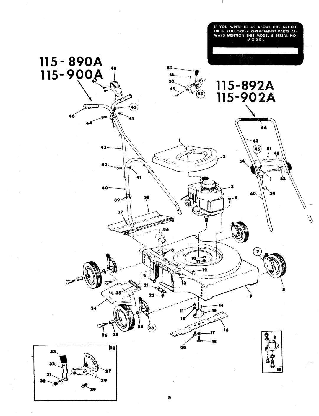 MTD 115-890A, 115-892A, 115-900A, 115-902A manual 