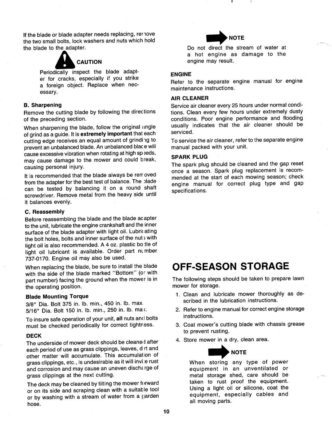 MTD 116-020-000 manual 