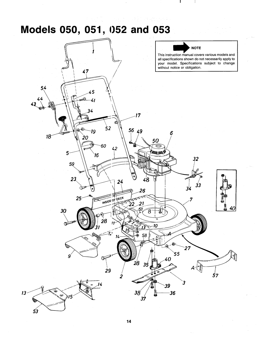 MTD 116-050-000, 116-053-000, 116-052-000, 116-051-000 manual 