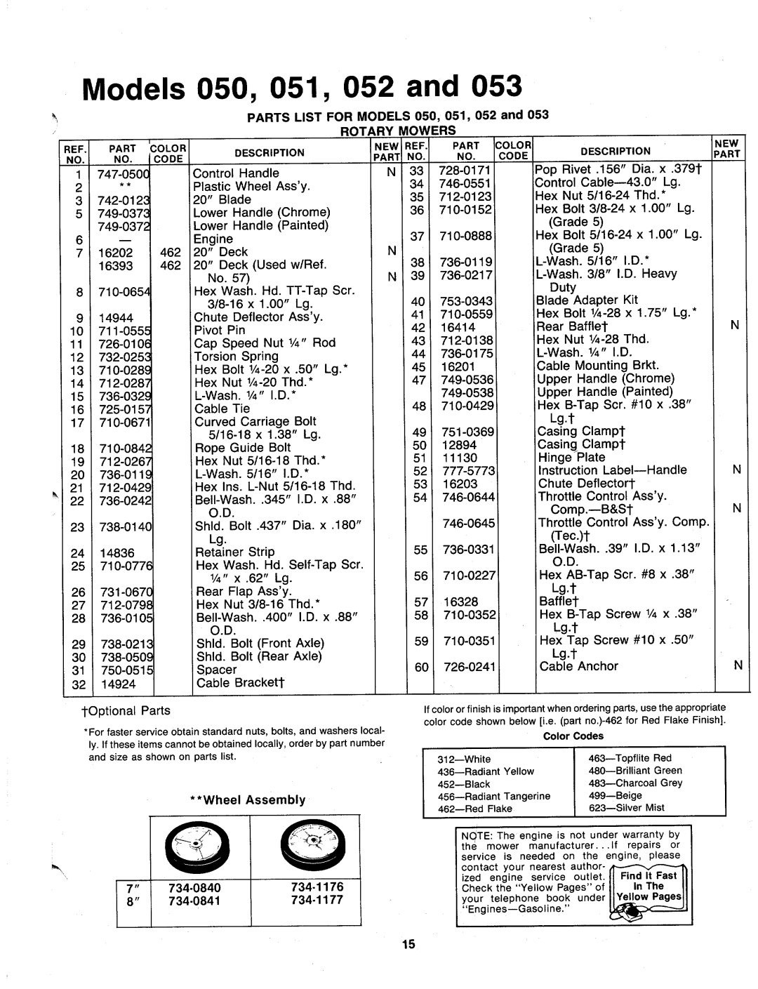 MTD 116-051-000, 116-053-000, 116-052-000, 116-050-000 manual 