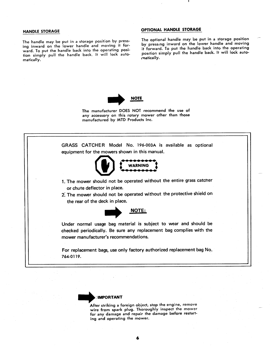 MTD 116-100A manual 