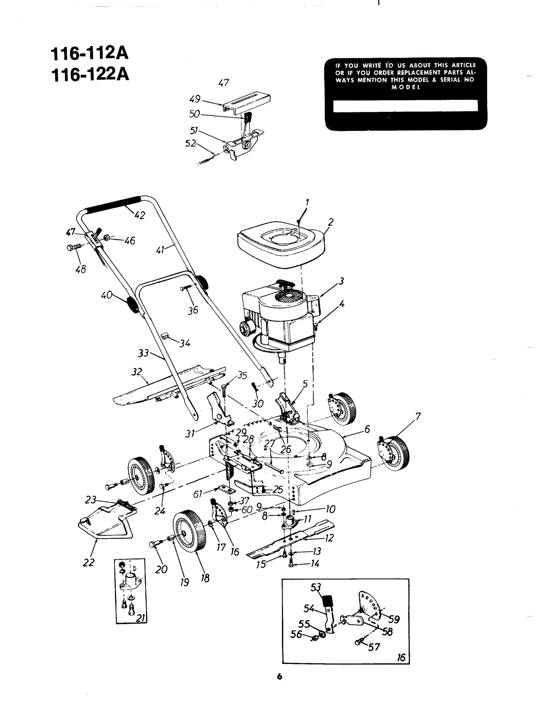 MTD 116-112A, 116-122A manual 