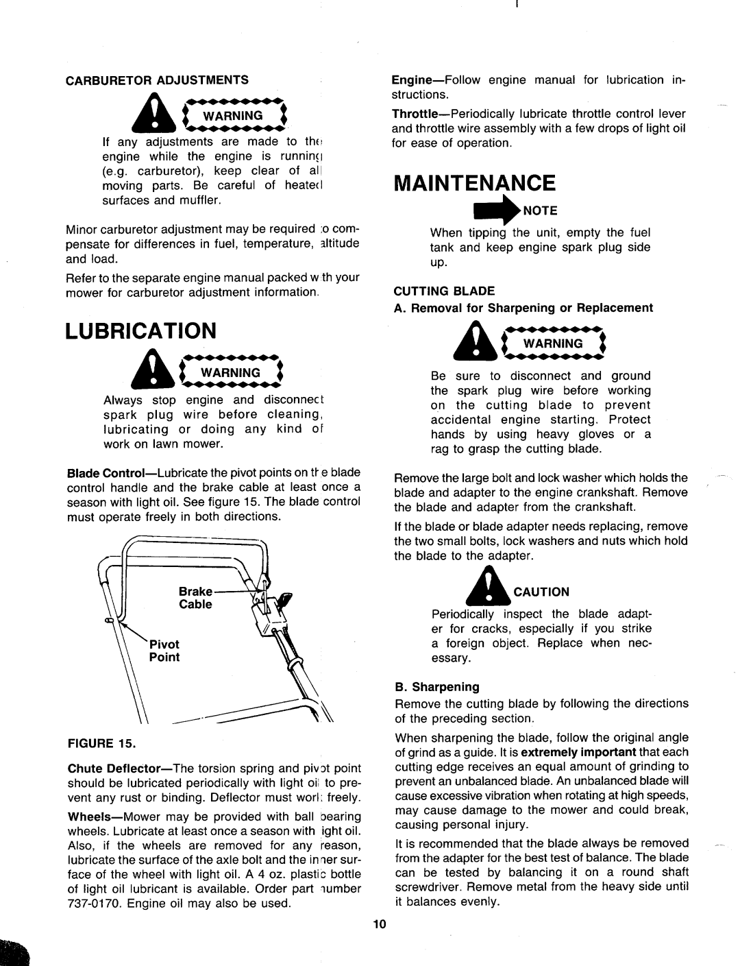 MTD 116-500-000 manual 