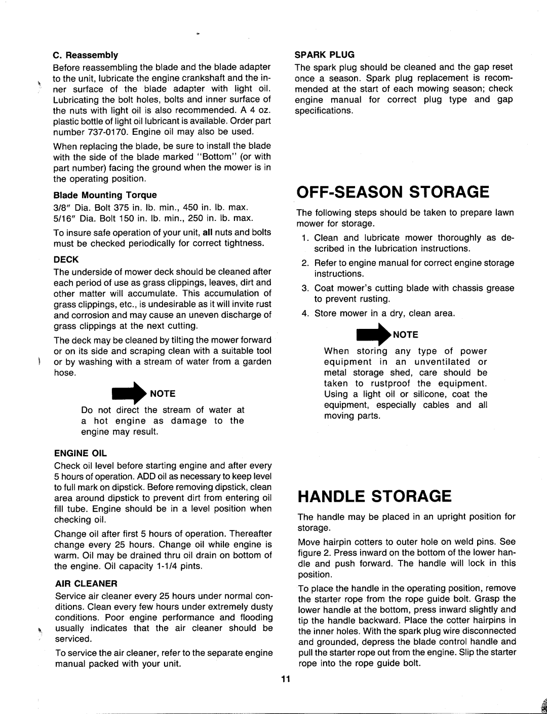 MTD 116-500-000 manual 