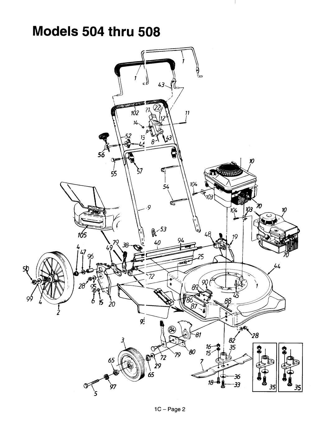 MTD 116-508T000, 116-504A000 thru 115-508T000, 116-733A000 thru 116-738N000, 116-518A000 thru 116-518N000 manual 