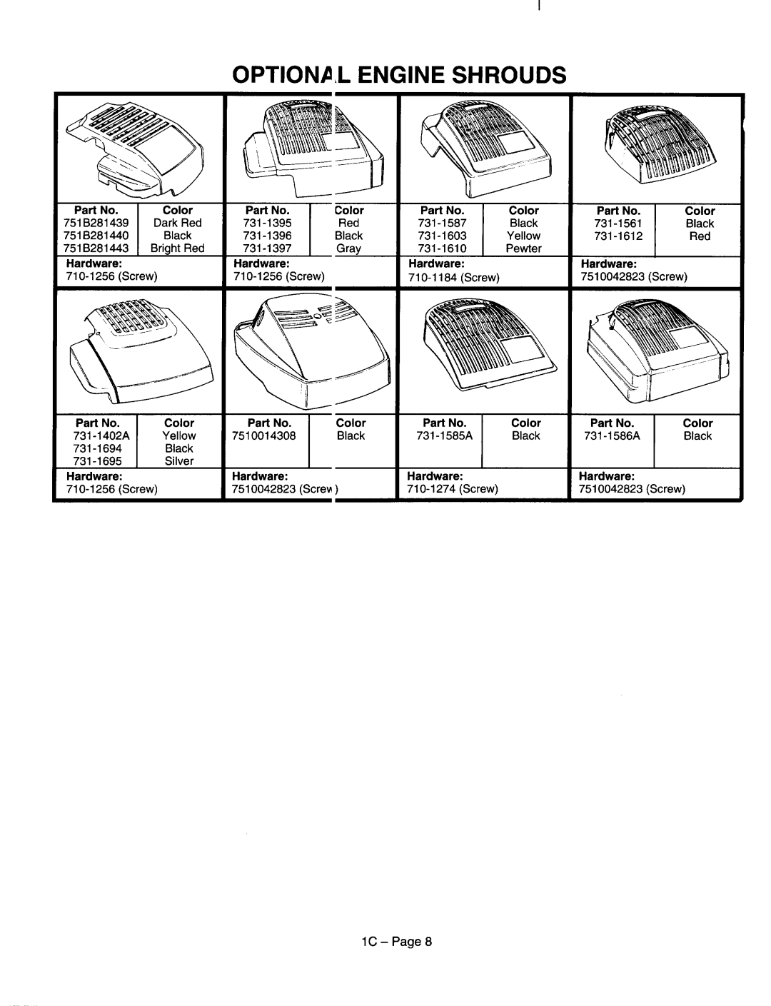 MTD 116-508T000, 116-504A000 thru 115-508T000, 116-733A000 thru 116-738N000, 116-518A000 thru 116-518N000 manual 