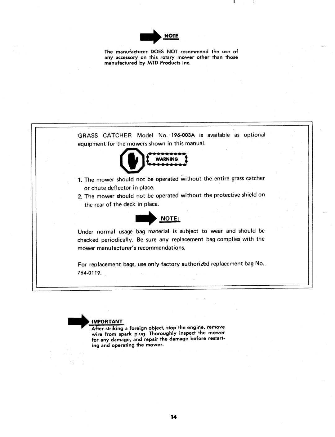 MTD 116-530A manual 