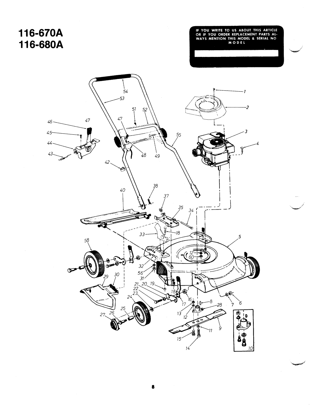 MTD 116-670A, 116-680A manual 