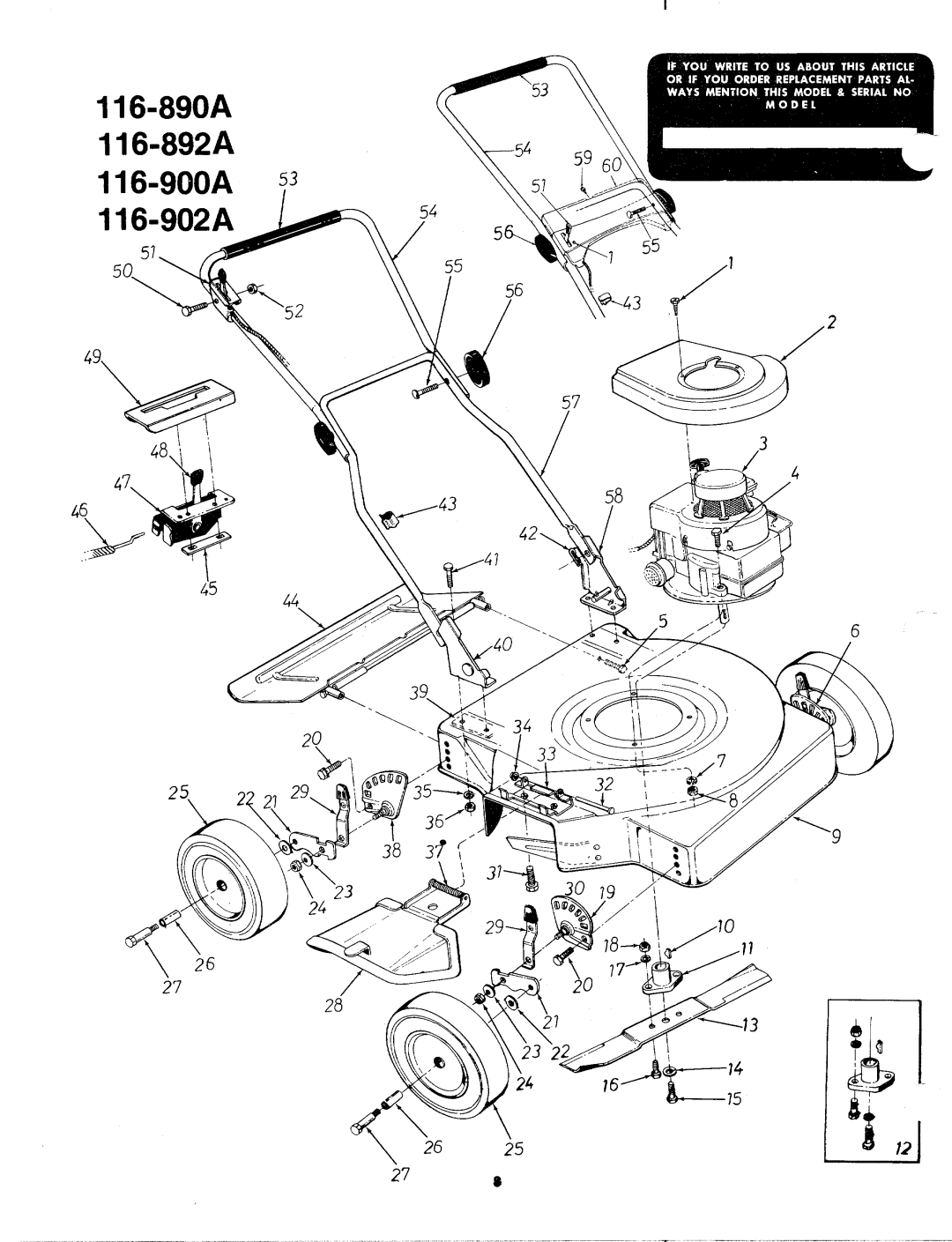 MTD 116-900A, 116-902A, 116-890A, 116-892A manual 