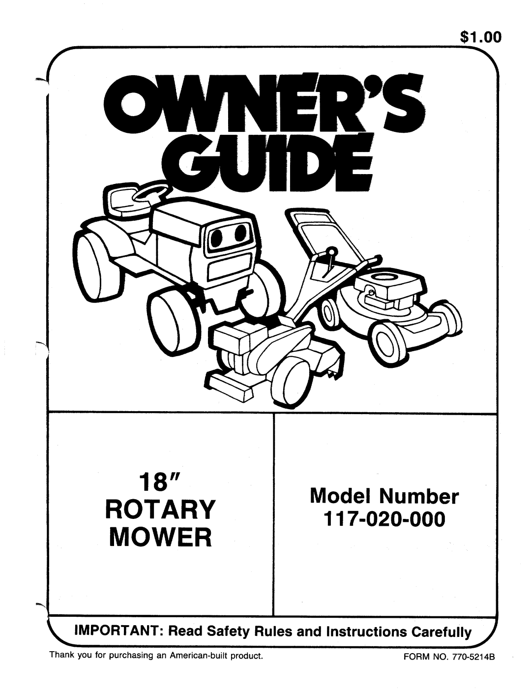 MTD 117-020-000 manual 