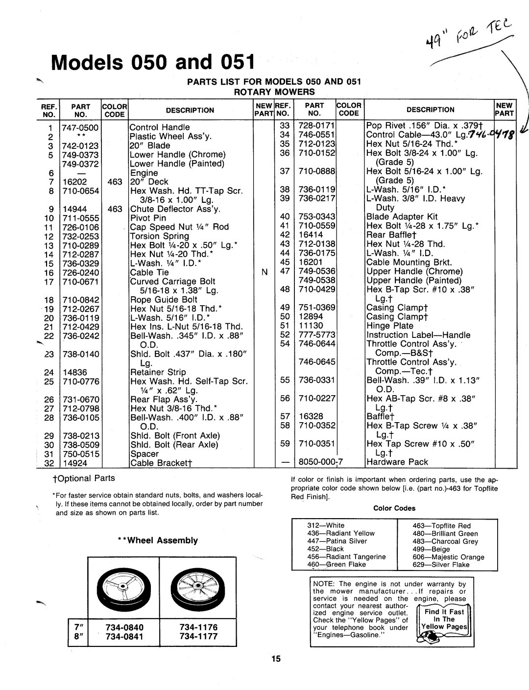 MTD 117-051-000, 117-050-000 manual 