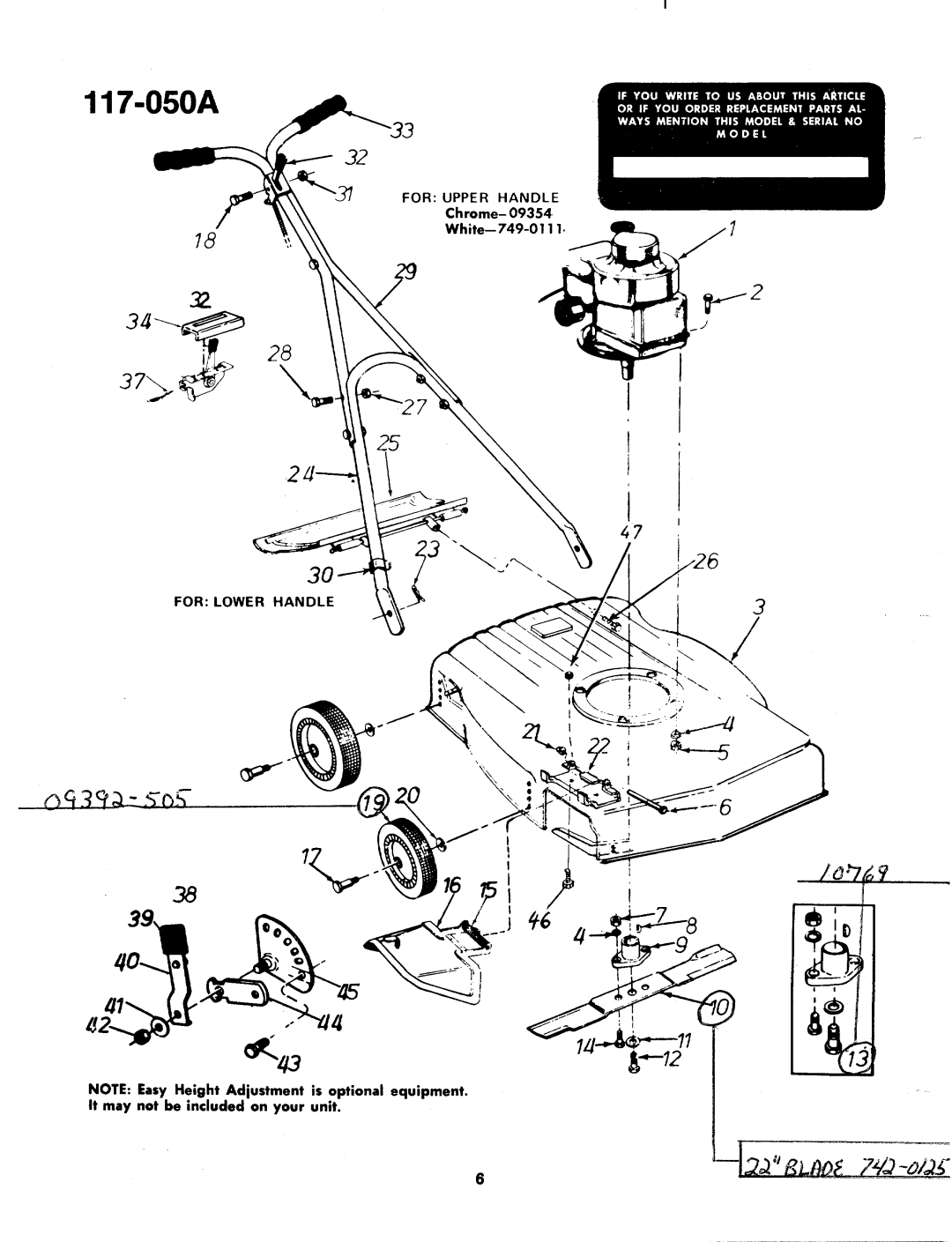 MTD 117-050A, 117-050-300 manual 