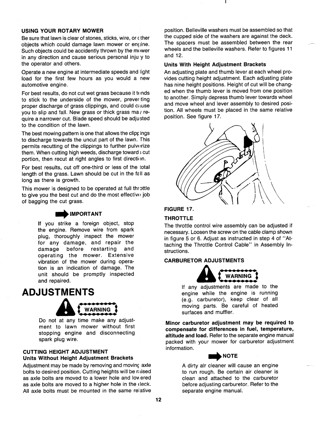 MTD 117-063-000, 117-062-000, 117-060-000, 117-061-000 manual 