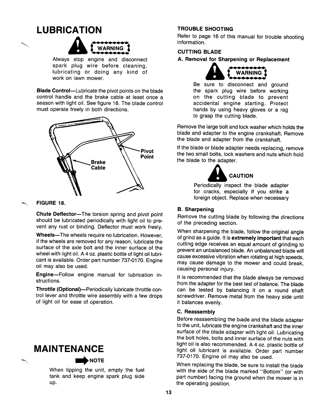 MTD 117-062-000, 117-063-000, 117-060-000, 117-061-000 manual 