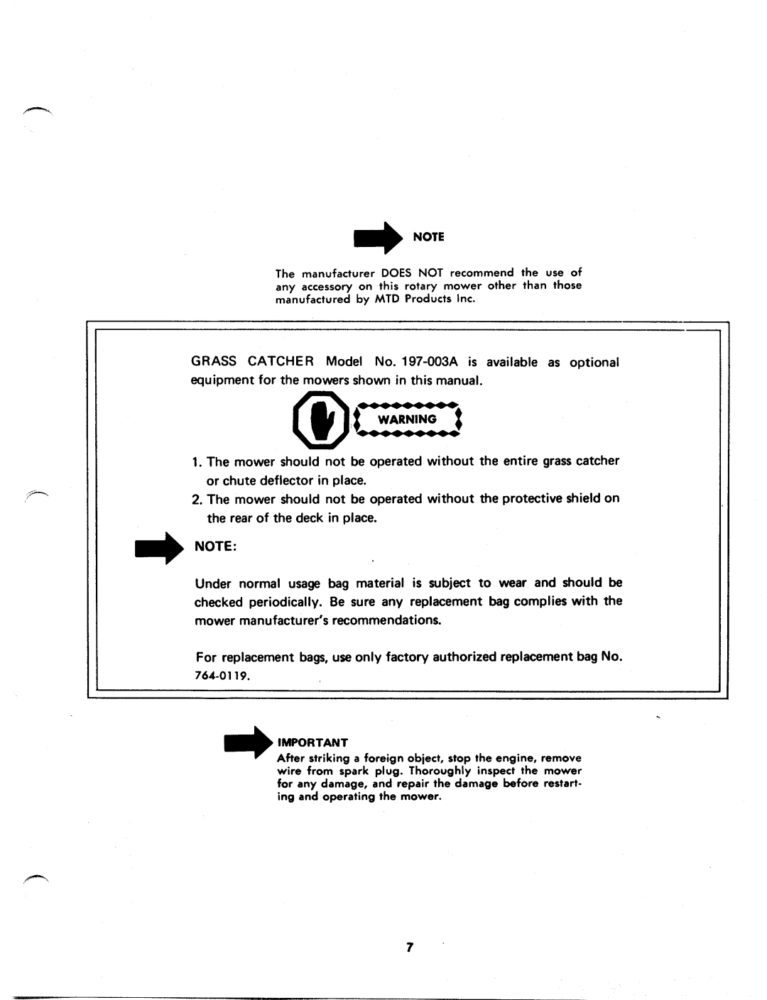 MTD 117-060-300, 117-070-300, 117-070A, 117-060A manual 