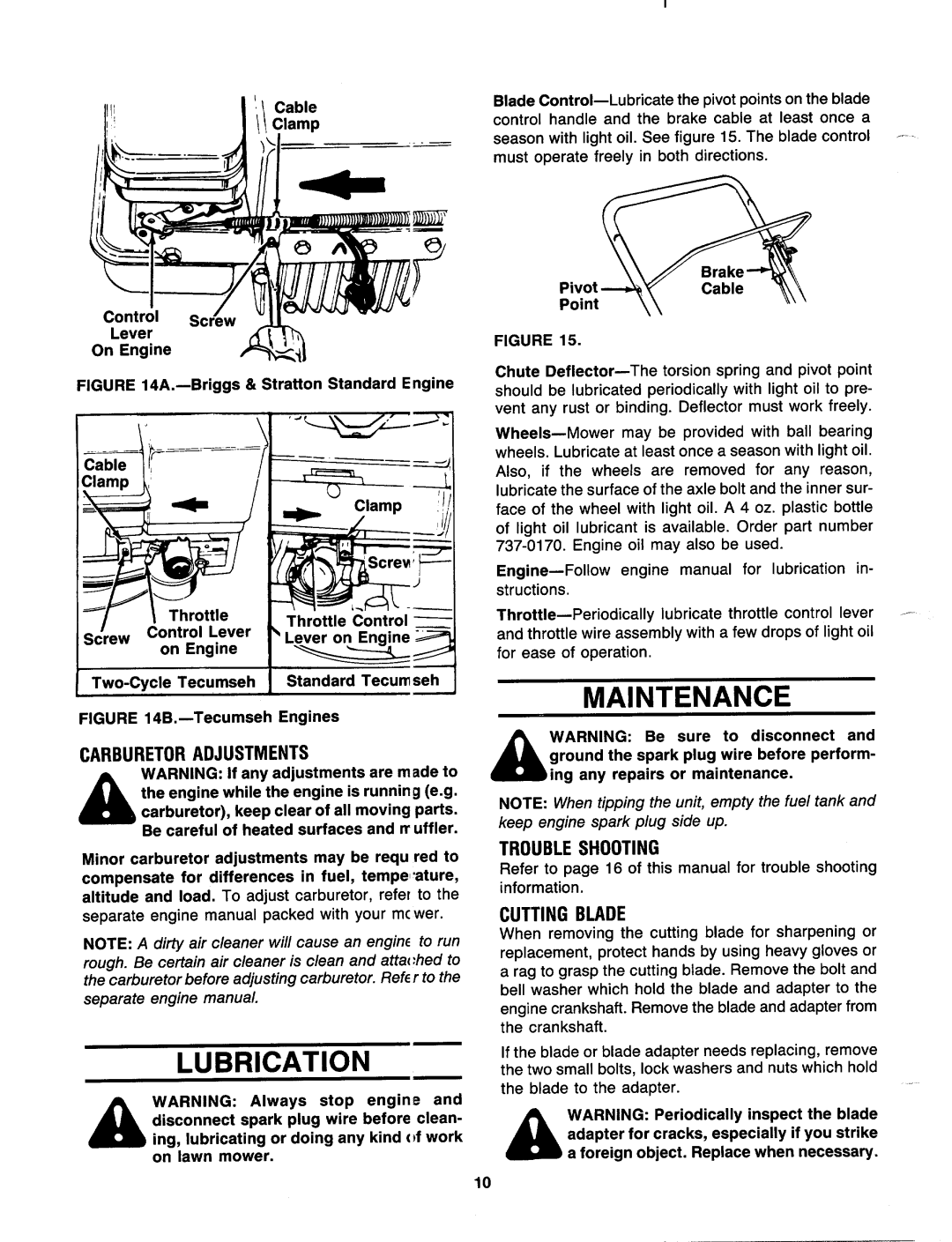 MTD 117-070R000 thru 111078R000, 117-070R000 thru 111-078R000, 111-080R000 THRU 111-089R000 manual 