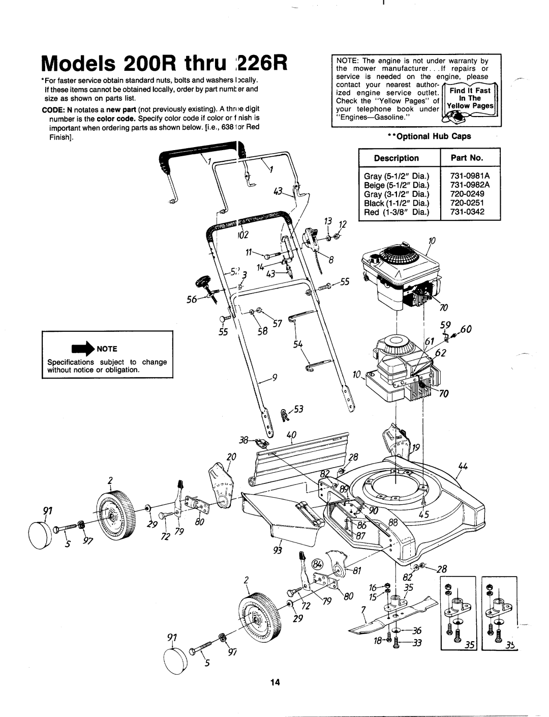 MTD 111-080R000 THRU 111-089R000, 117-070R000 thru 111-078R000, 117-070R000 thru 111078R000 manual 