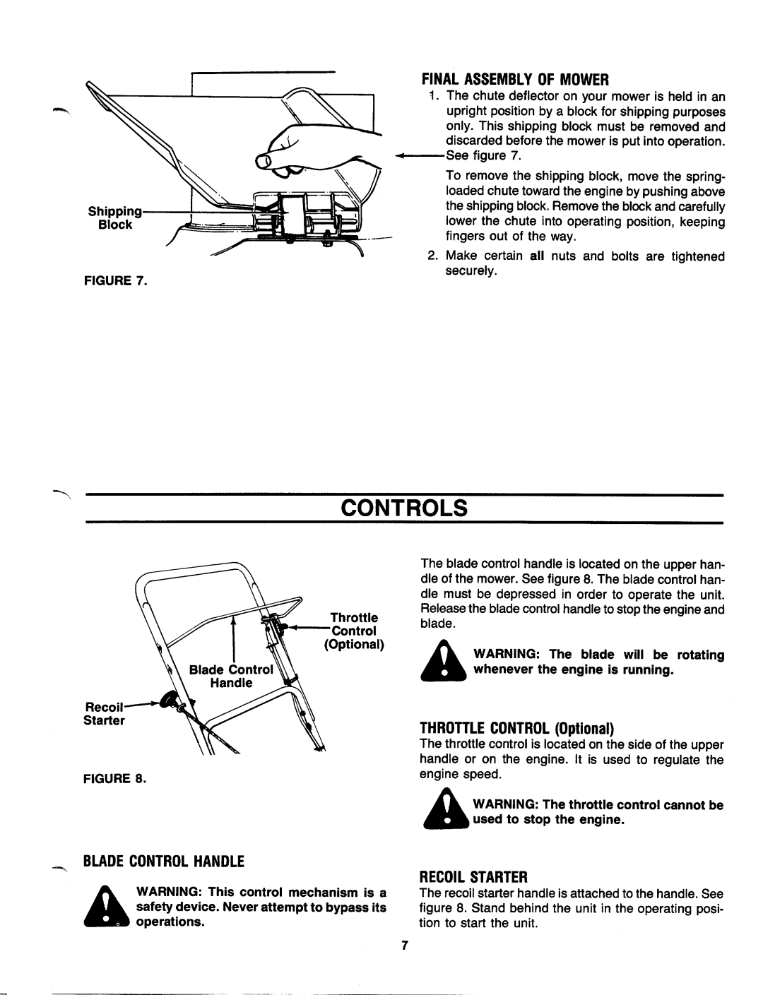 MTD 117-070R000 thru 111078R000, 117-070R000 thru 111-078R000, 111-080R000 THRU 111-089R000 manual 