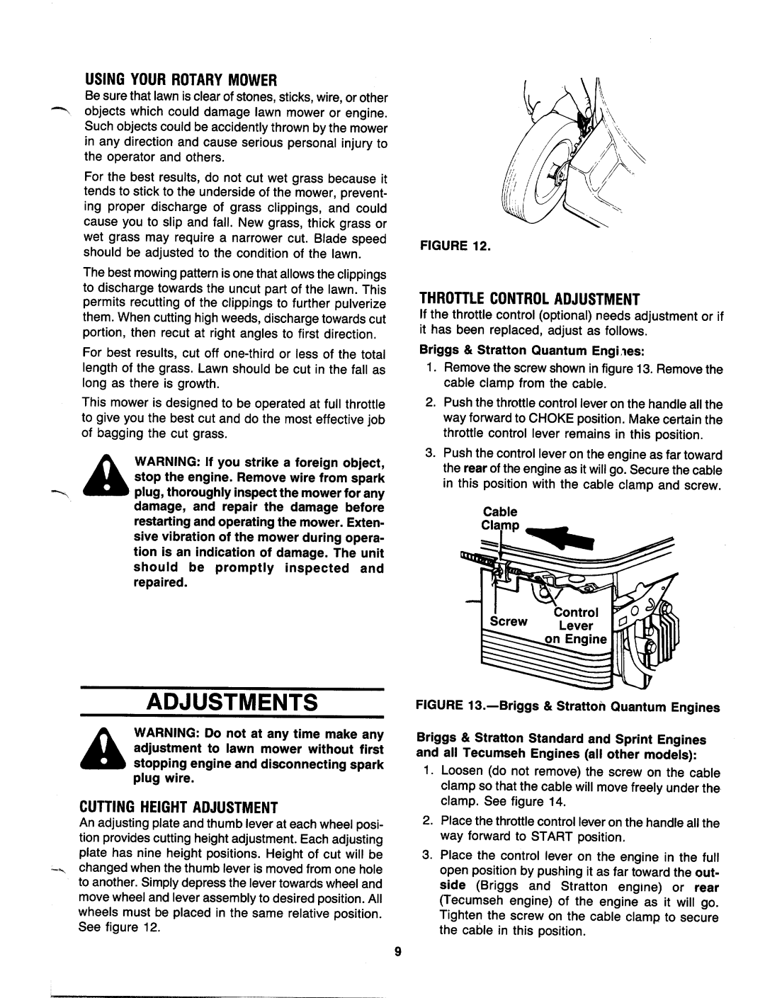 MTD 117-070R000 thru 111-078R000, 117-070R000 thru 111078R000, 111-080R000 THRU 111-089R000 manual 