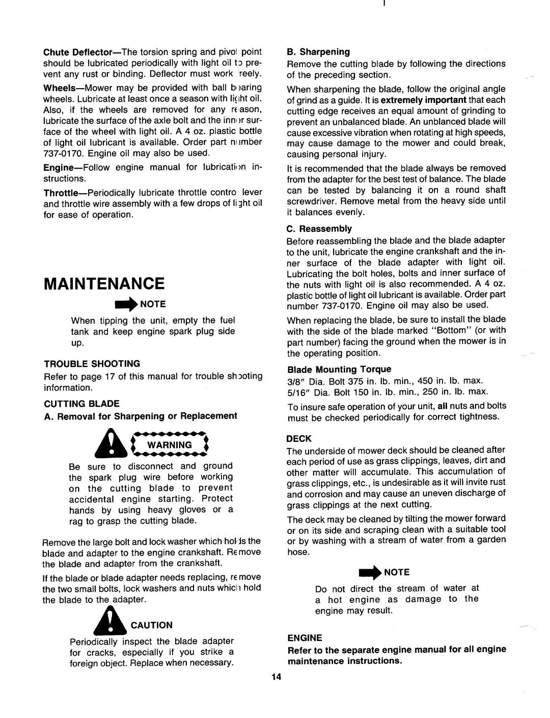 MTD 117-070-000, 117-072-000, 117-082-000, 117-080-000, 117-071-000 manual 