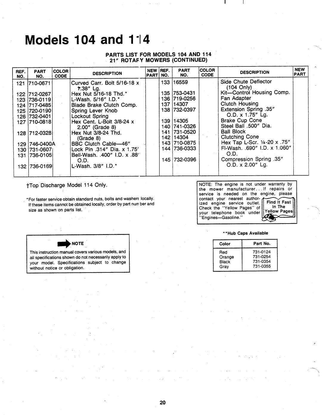 MTD 117-104-000 manual 