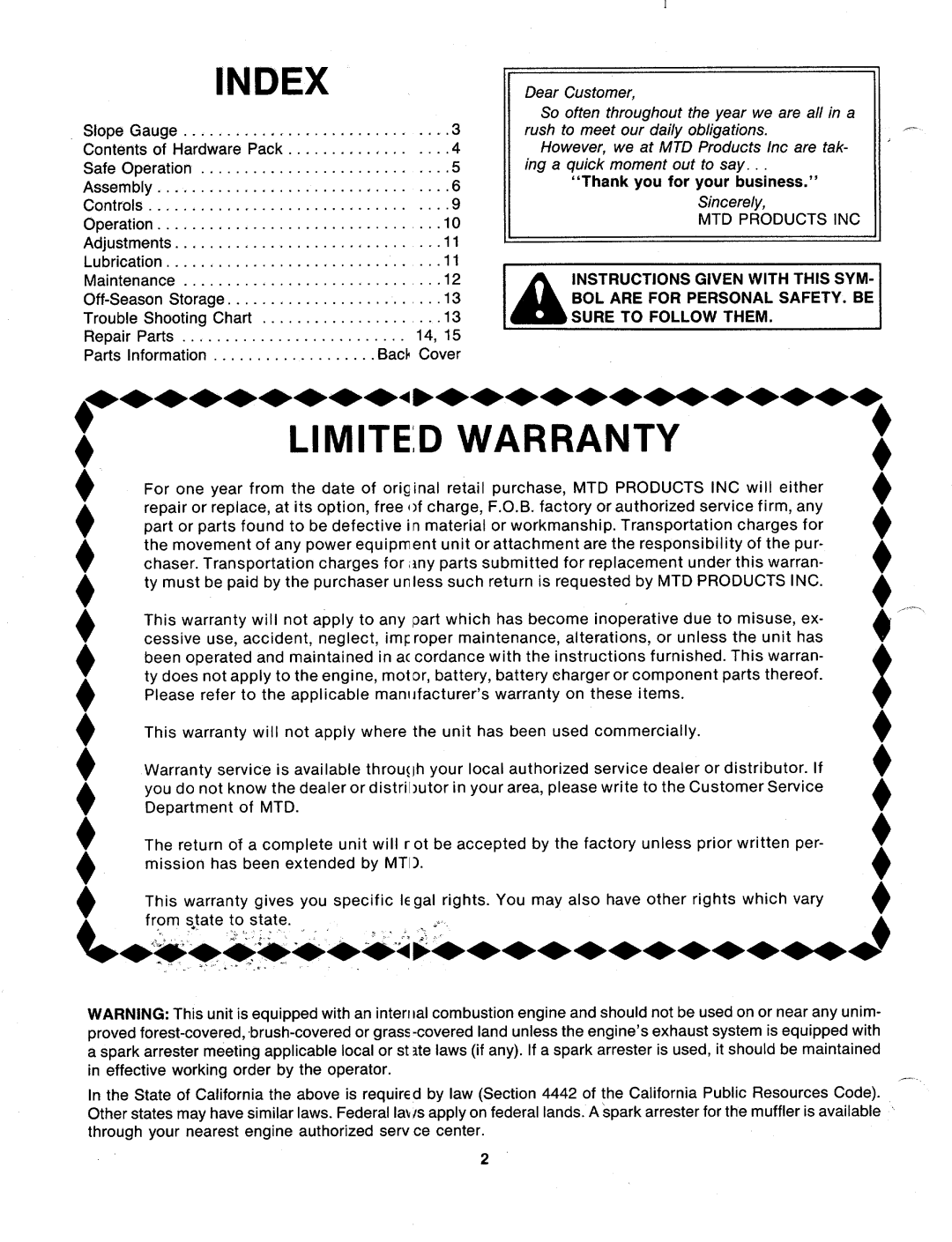 MTD 118-062R000, 118-050R000, 118-061R000, 118-051R000, 118-052R000, 118-053R000, 118-060R000, 118-063R000 manual 